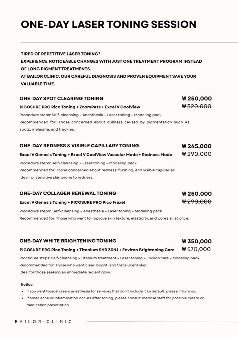 Bailor Clinic price list 4 - treatment costs and packages