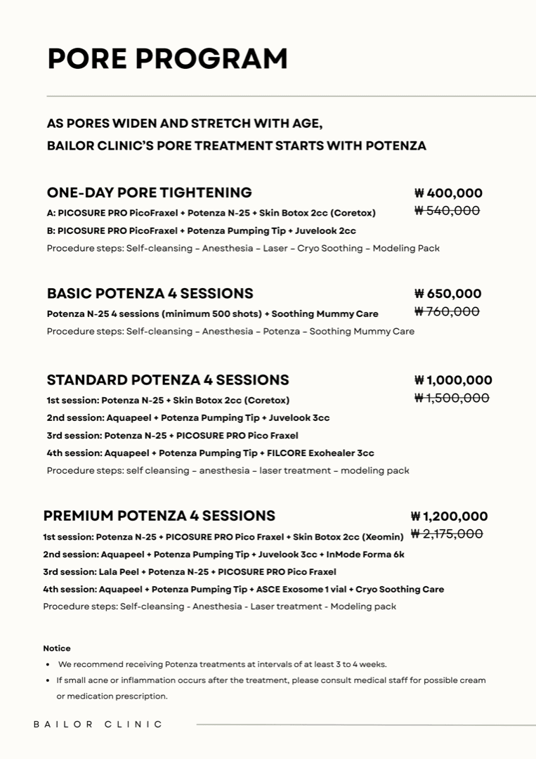 Bailor Clinic price list 5 - treatment costs and packages