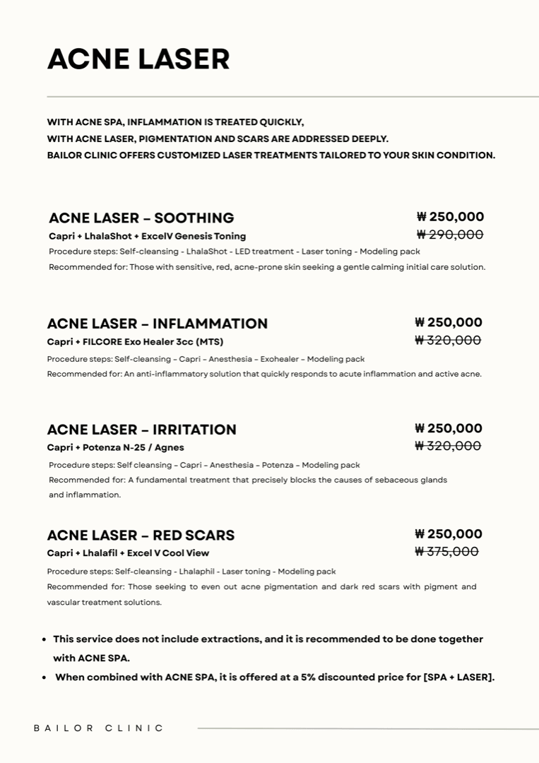 Bailor Clinic price list 8 - treatment costs and packages