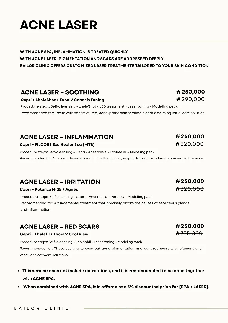 Bailor Clinic price list 15 - treatment costs and packages