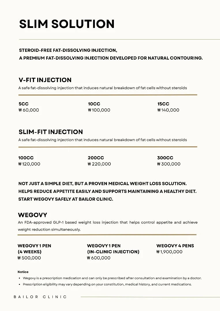 Bailor Clinic price list 31 - treatment costs and packages