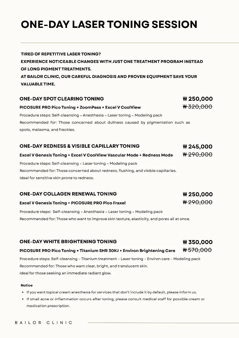 Bailor Clinic price list 11 - treatment costs and packages